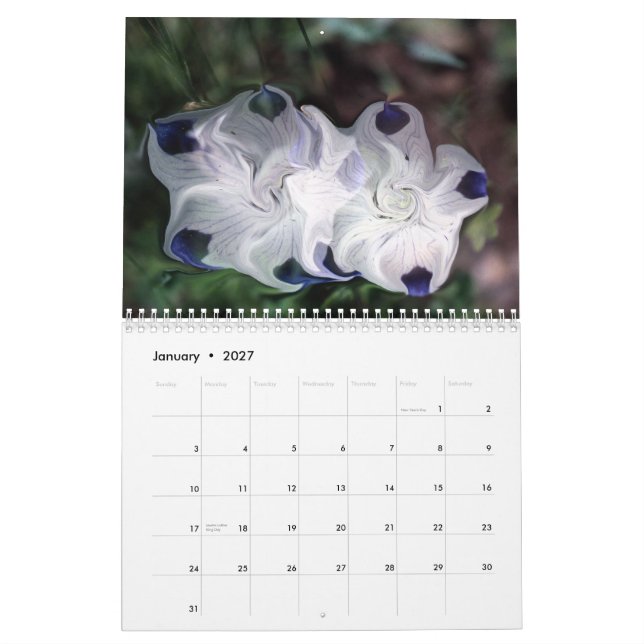 Calendário imagens raras da flor (Jan 2027)