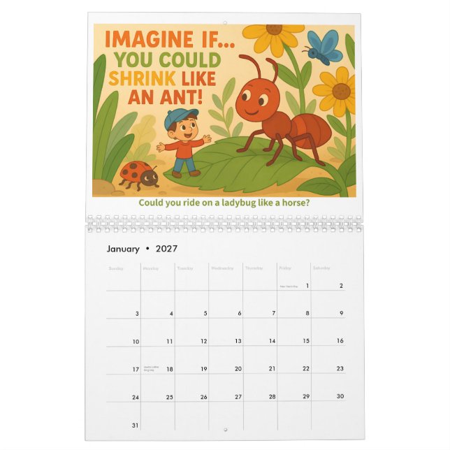 Calendário Imagine If… Kids’ Creative Imagination Calendar (Jan 2027)