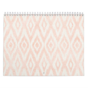 Calendário Impressão pintado Geométrico de Ikat Cor de Água R