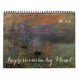 Calendário Impressionismo visual de arte por Claude Monet