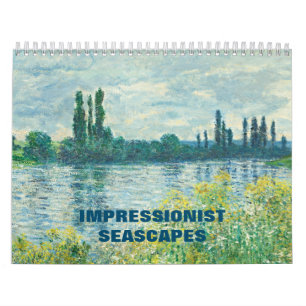 Calendário Impressionist Seascape Paintings of Famous Artists
