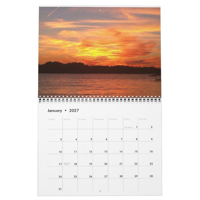 Calendário impresso costume (Jan 2027)