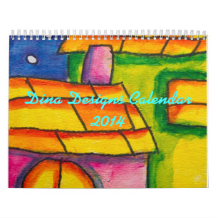 Calendário impresso costume da arte 2014 de Dina