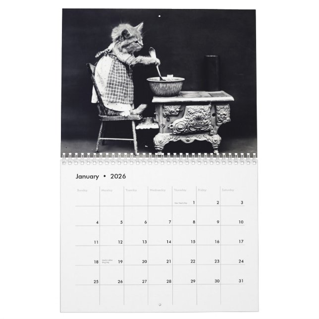 Calendário impresso costume do filhote de cachorro (Jan 2026)