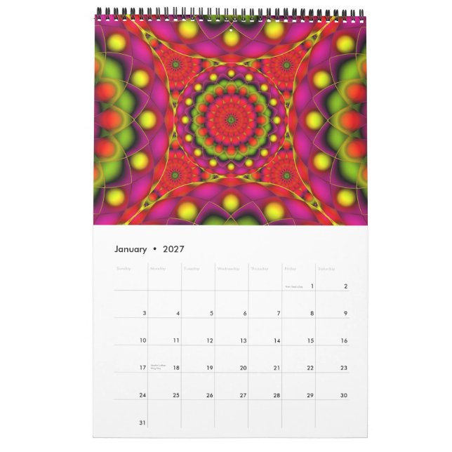 Calendário Impresso Personalizado 2014 Mandala Psi (Jan 2027)