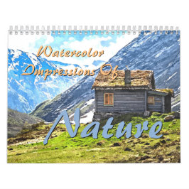 Calendário Impressões de Natureza Colorida Pinturas de Cores 