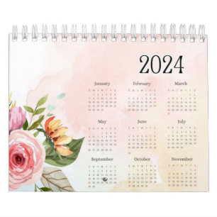 Calendário Impressora 2024 belo autor da chamada 12 meses