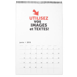 Calendário Imprimir as vossas concepções em linha em francês