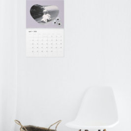 Calendário In Loving Memory Heart Shape Photo Daisies