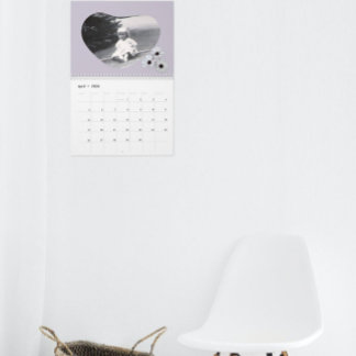 Calendário In Loving Memory Heart Shape Photo Daisies