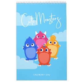 Calendário Infantil de Monstros Fofos