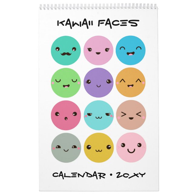 Calendário Infantil Rostos Kawaii (Capa)