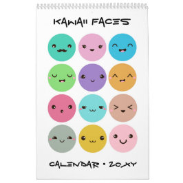 Calendário Infantil Rostos Kawaii