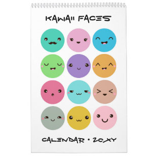 Calendário Infantil Rostos Kawaii