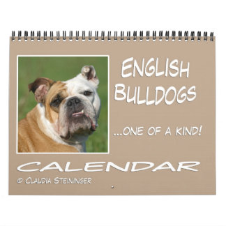 Calendário inglês 2011 do buldogue