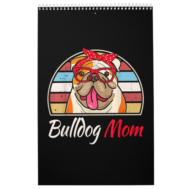 Calendário Inglês Bulldog Lover Oferece Bulldog Pai Mãe (Capa)