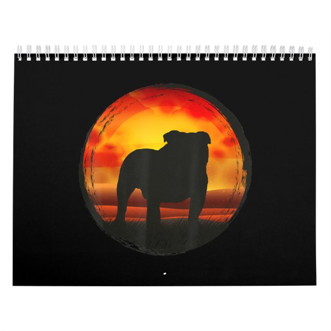 Calendário Inglês Bulldog Oferta Para Mulheres Homens Criança (Capa)