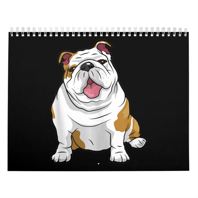 Calendário Inglês Bulldogs Incríveis Cachorro Engraçado (Capa)