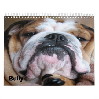 calendário inglês do buldogue
