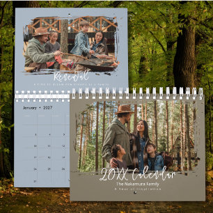 Calendário Inspiração Mínima e Elegante para Foto de Família 