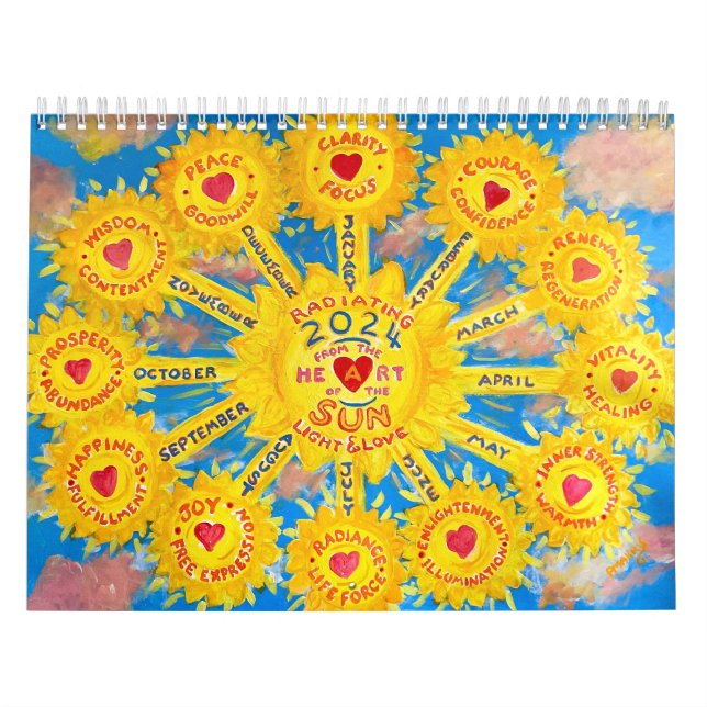 Calendário Inspiracional 2024 da arte original (Capa)