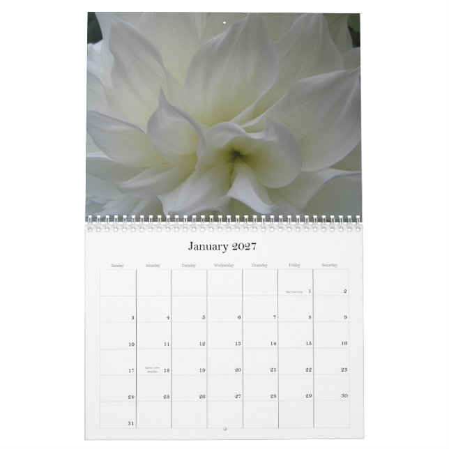 Calendário inspirado da natureza (Jan 2027)