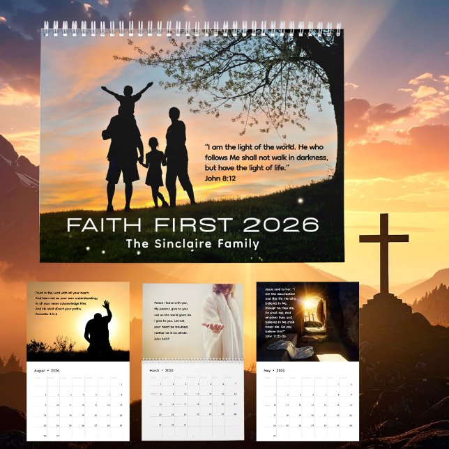 Calendário Inspirational Christian Family Name 2026 (Inspirational Christian Family Name 2026 Calendar)