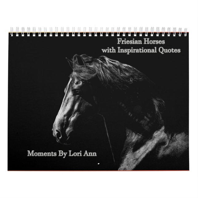 Calendário Inspirativo de Cavalos Frísia (Capa)