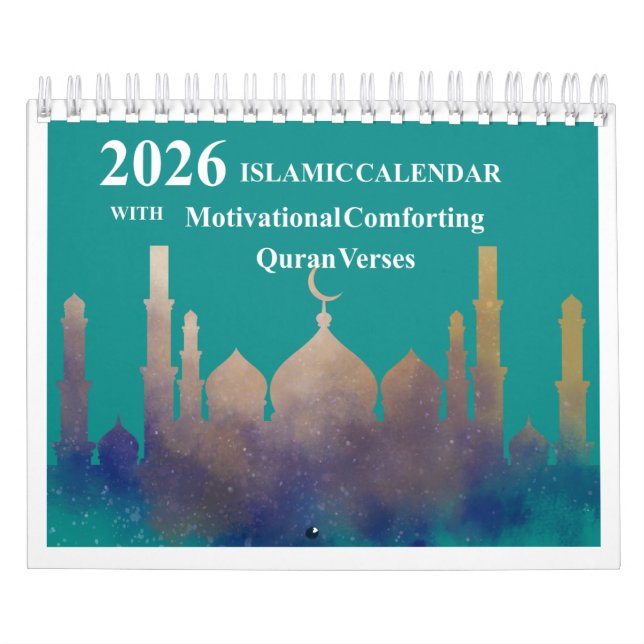Calendário Islâmico Hijri 2026 com Versos Corânico (Capa)
