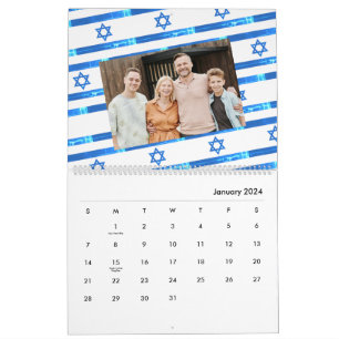 Calendário Israel Flag ל ו ח ש ה judeu americano 2026 נ