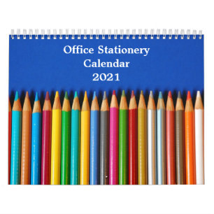 Calendário Itens de papelaria do Office