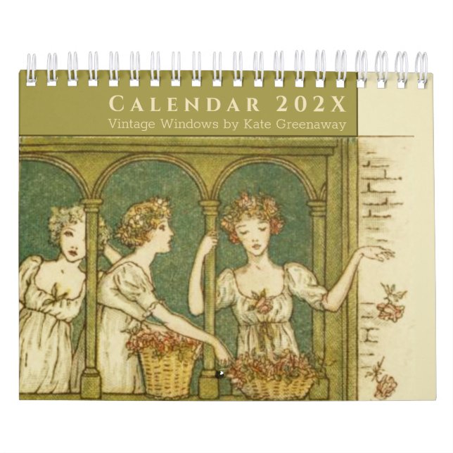 Calendário Janelas Antigas por Kate Greenaway Meninas e Crian (Capa)