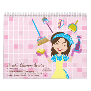 Calendário Janitorial Lady House Limpando Estações