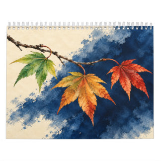 Calendário Japanese Botanical Art in Traditional Colors