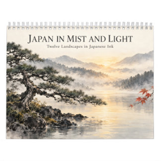 Calendário Japanese Sumi-e Landscapes in Mist and Light
