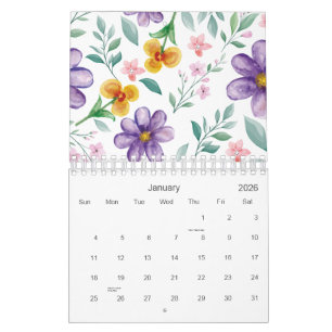 Calendário Jardim Botânico Floral Colorido 2026