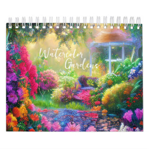 Calendário Jardins aquarela