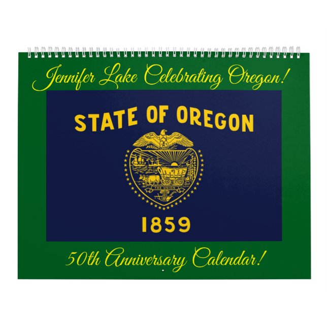 Calendário Jennifer Lake Celebrando Oregon por 50 Anos! (Capa)