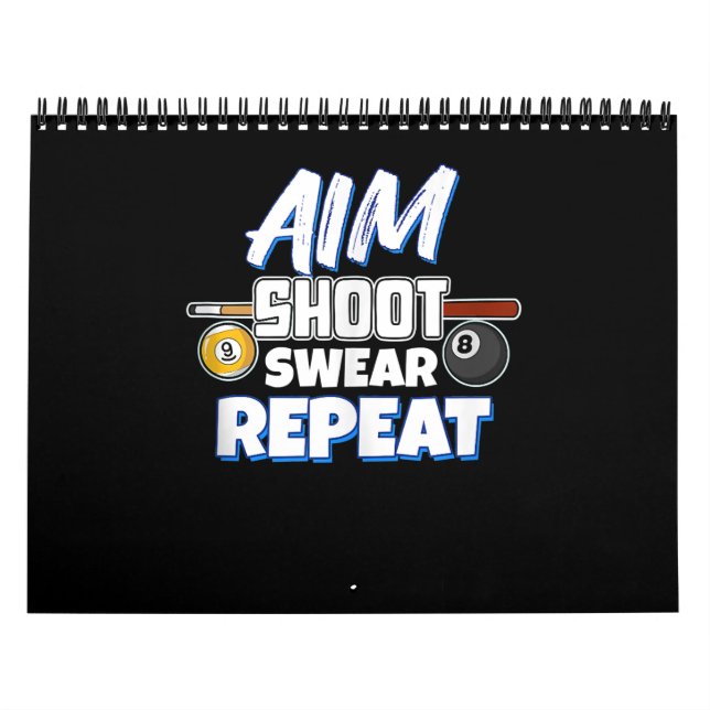 Calendário Jogador de Piscina Engraçado Gift Billiard Balls (Capa)