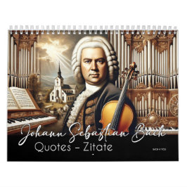 Calendário Johann Sebastian Bach cita e retrata