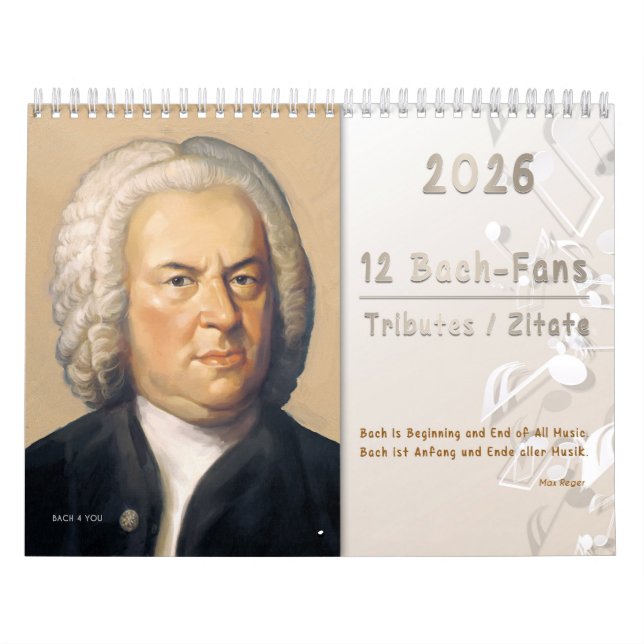 Calendário Johann Sebastian Bach - Citações/Tributes, 2026 (Capa)