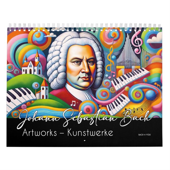 Calendário Johann Sebastian Bach Portraits: Trabalhos de arte (Capa)