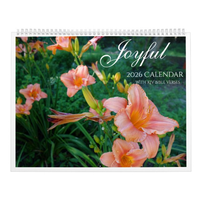 Calendário Joyful 2026 Calendar with KJV Bible Verses (Capa)