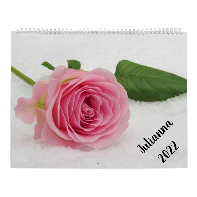 Calendário Just Flowers Personalized Name & Year Calendar (Capa)