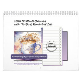 Calendário JW 2026 12-Month Coffee Calendar in Watercolors