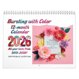 Calendário JW 2026 Year Text Calendar -Bursting With Color!