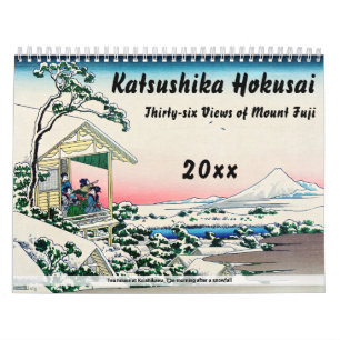 Calendário Katsushika Hokusai - 36 visualizações do Monte Fuj