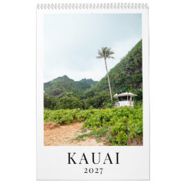 Calendário Kauai 2027 Havaí Presente Fotografia Parede Pendur