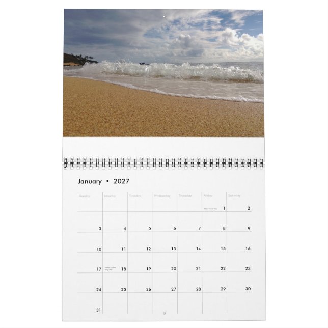 Calendário Kauai Havaí (Jan 2027)