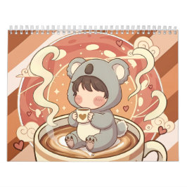 Calendário Kawaii Chibi Koala Adventure Yearly Desk Calendar
